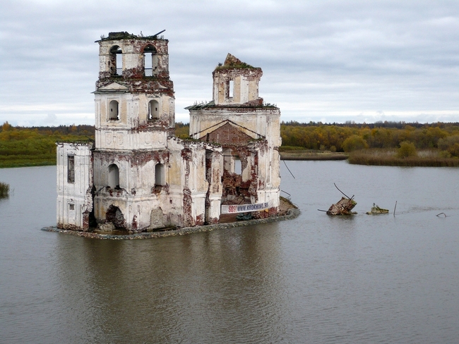 Топ 7 най-красиви потопени църкви - Крохино, Русия