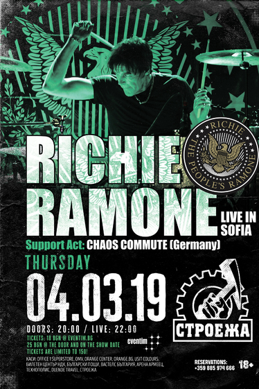 Известният барабанист на The Ramones, Ричи Рамоун, идва в България