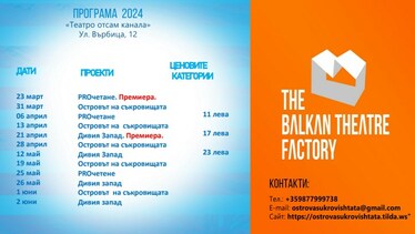Програма на The Balkan Thetre Factory в периода март - юни