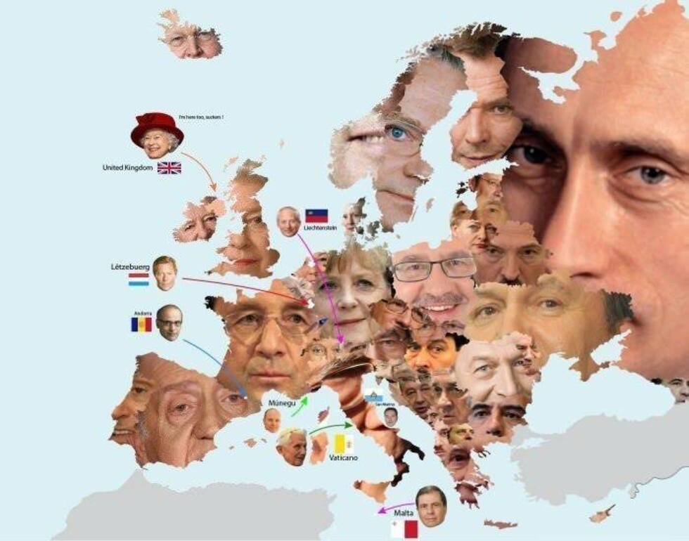12 карти на света, какъвто не сте го виждали - Карта на Европа в държавни глави