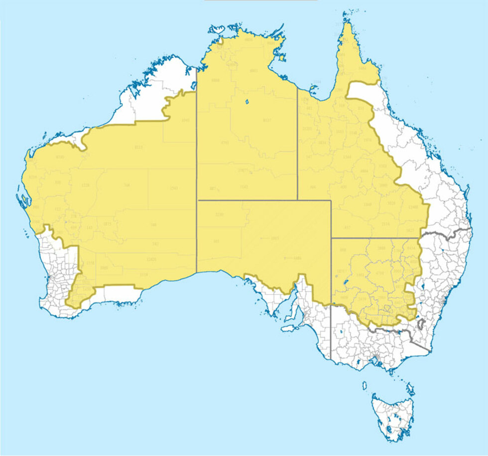 12 карти на света, какъвто не сте го виждали - В жълто: къде живее 2% от населението на Австралия