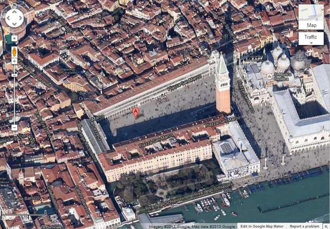 10 сгради, които да видите през сателита на Google - Площад Сан Марко през сателит