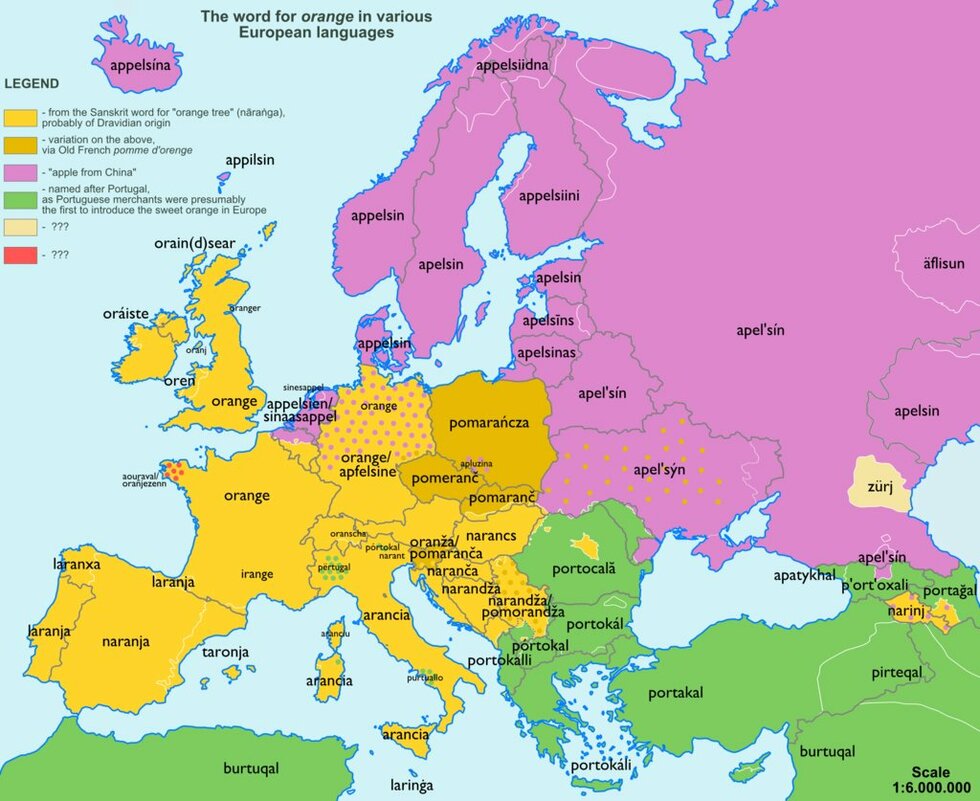 8 забавни карти на думите в Европа - Портокал