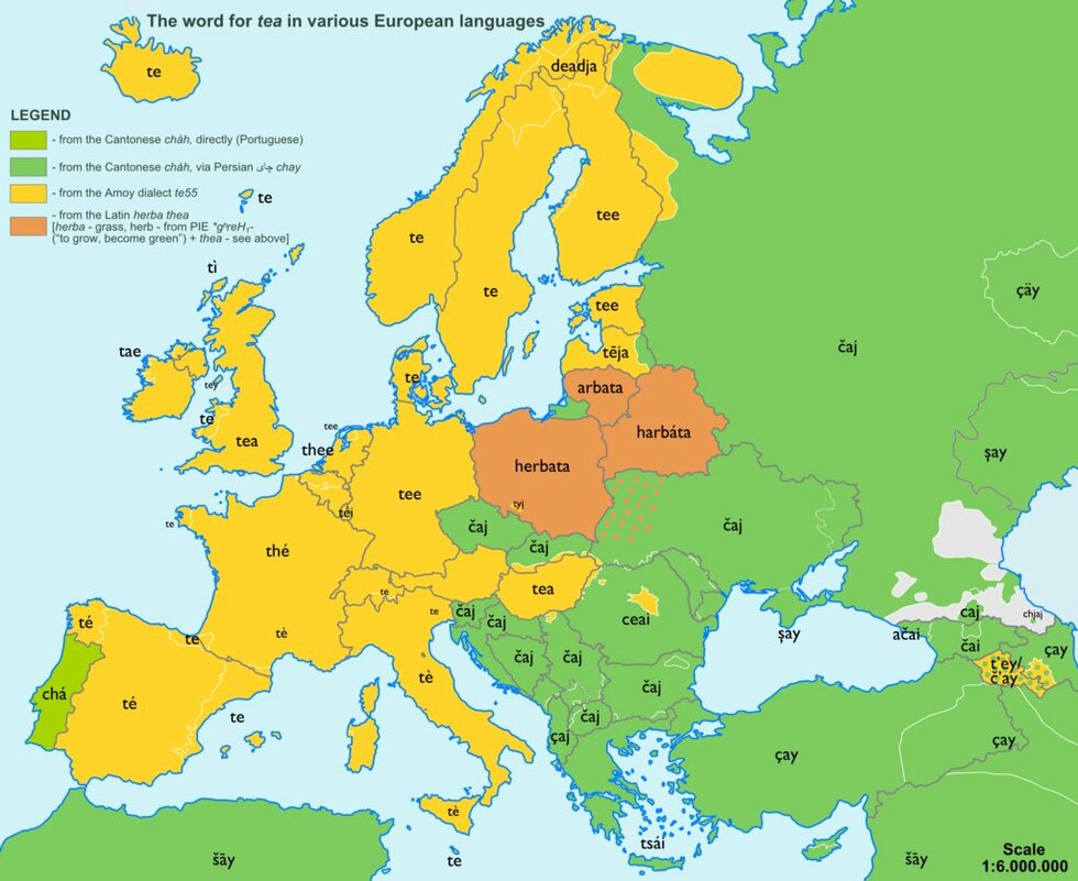 8 забавни карти на думите в Европа - Чай