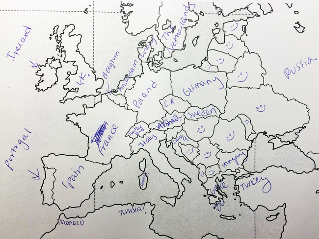 Държавите в Европа според американските деца