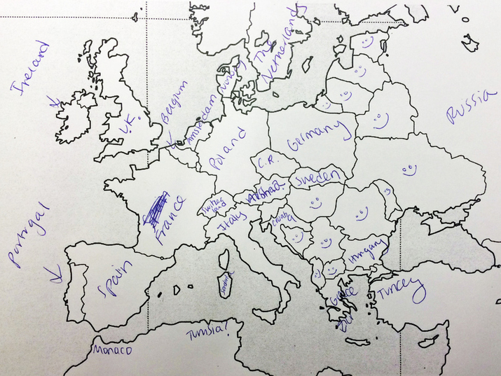 Държавите в Европа според американските деца