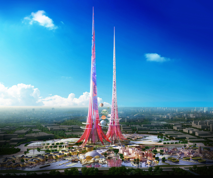 Новият най-висок небостъргач – в Китай и розов