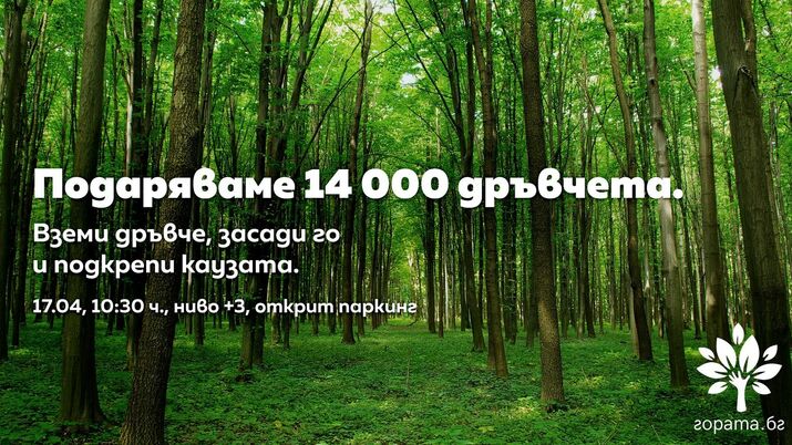 Гората.бг подарява 14 000 дръвчета в София