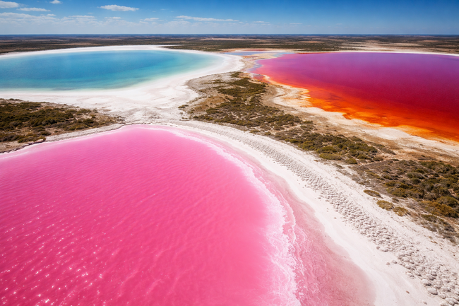 Езера с необичайни цветове – розови, червени и бели природни феномени