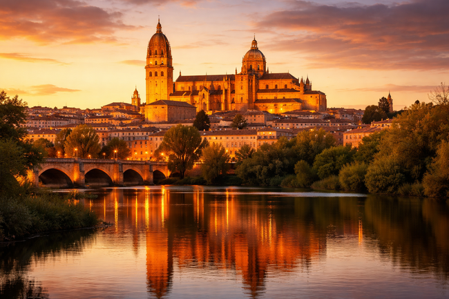 Саламанка – испанският град, който сияе в златно след залез