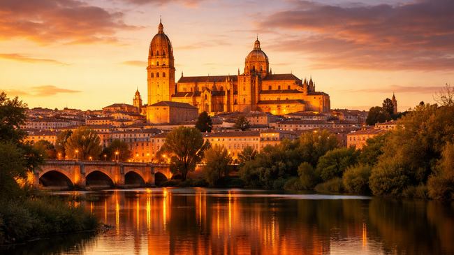 Саламанка – испанският град, който сияе в златно след залез