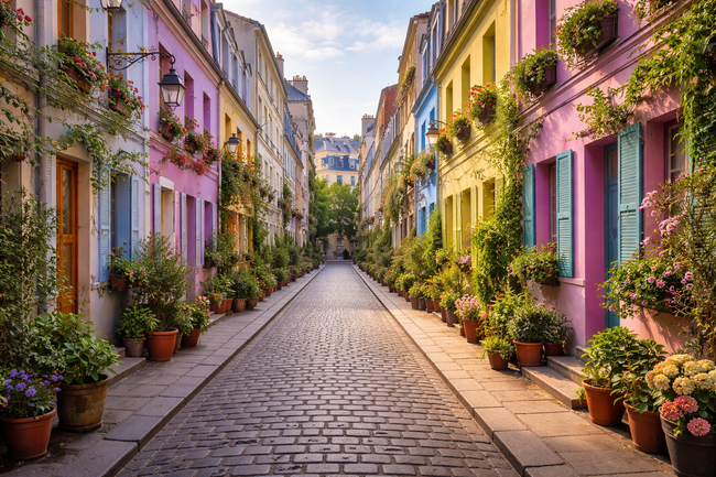 Малката цветна уличка в Париж, която изглежда като от приказка