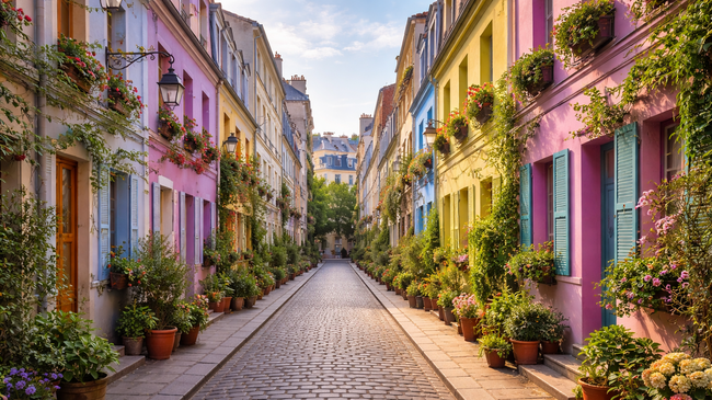 Малката цветна уличка в Париж, която изглежда като от приказка