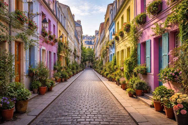 Малката цветна уличка в Париж, която изглежда като от приказка