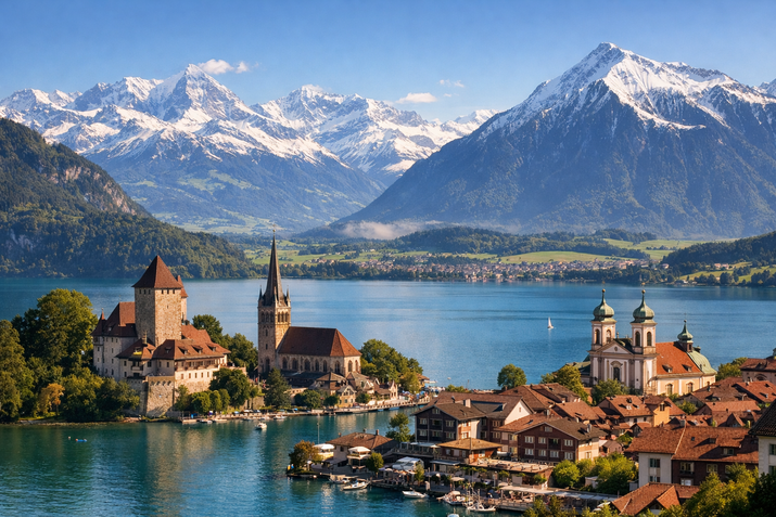Най-красивите европейски градове с гледка към планини